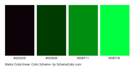 Matrix Code Green Color Scheme » Black » SchemeColor.com