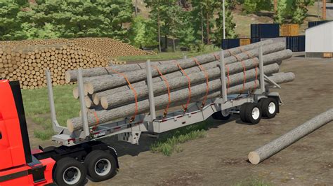 Lizard 45 foot log trailer FS22 - KingMods