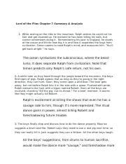 Lord of the Flies Chapter 7 Summary & Analysis - Lord of the Flies Chapter 7 Summary & Analysis ...