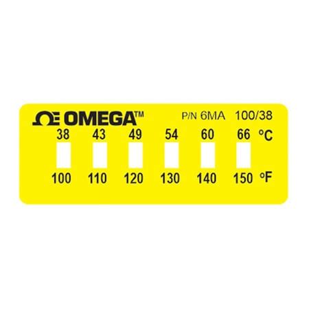 Non-Reversible, Six Point Horizontal Temperature Label | Omega