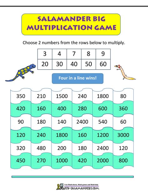 4th Grade Math Games Booklet