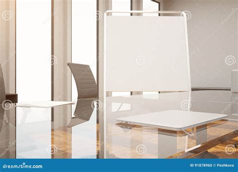 Whiteboard in Conference Room Closeup Stock Illustration - Illustration ...