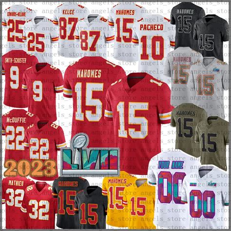 15 Patrick Mahomes Football Jersey Isiah Pacheco Travis Kelce JuJu ...