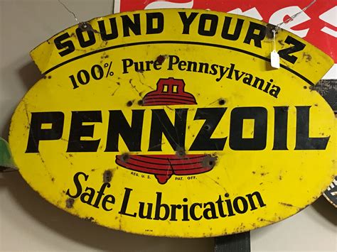 Pennzoil double sided service station sign | Service station, Antique mall, Antiques