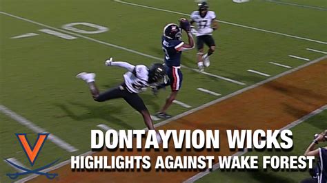 Virginia WR Dontayvion Wicks Highlights Against Wake Forest - Stadium