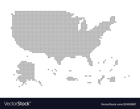 Pixel map of usa territories dotted map of usa Vector Image