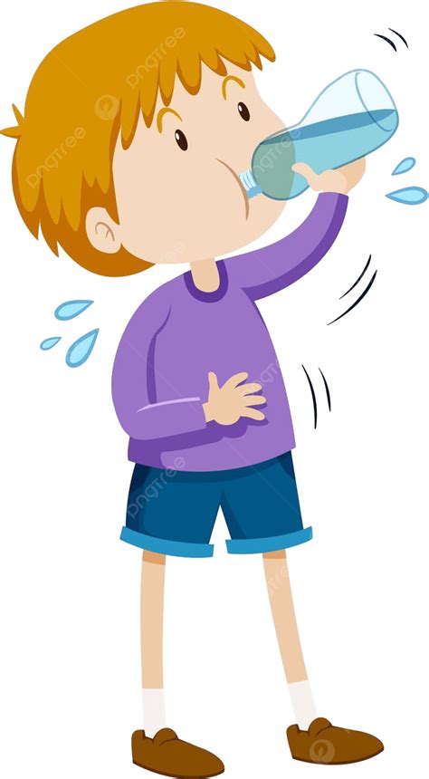 Boy Drinking Water From Bottle Activity Path Character Vector, Activity, Path, Character PNG and ...