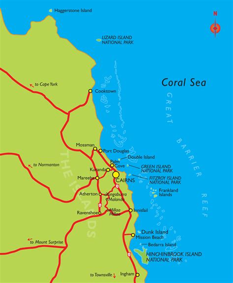 Tropical North QLD Region Map - Port Douglas Australia