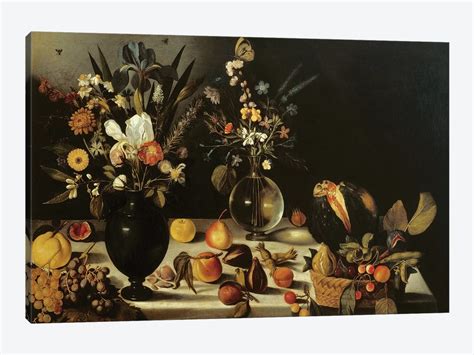 Still life with flowers an... | Michelangelo Merisi da Caravaggio | iCanvas