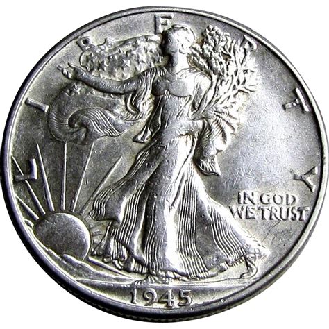 1945-P Walking Liberty Silver Half Dollar US Coin XF+/AU SOLD on Ruby Lane