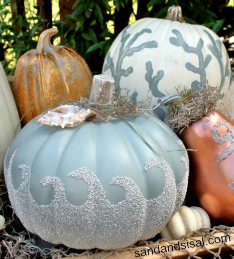 Beautifully Painted Pumpkins with a Coastal, Beach & Nautical Theme ...