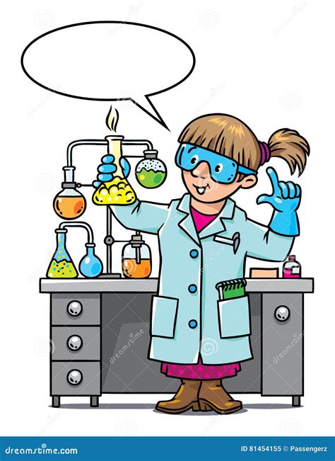 Funny Chemist Or Scientist. Emblem. Cartoon Vector | CartoonDealer.com #81379531