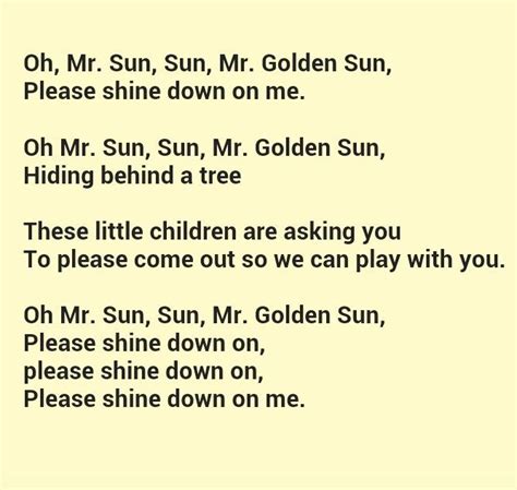 Mr. Golden Sun Water Activities Preschool, Preschool Circle Time Songs ...