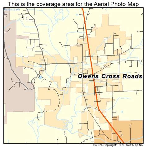 Aerial Photography Map of Owens Cross Roads, AL Alabama