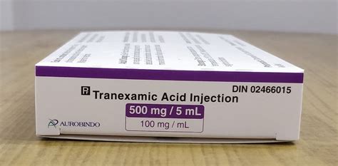 Tranexamic Acid Injection 100mg/ml, 10x5mL Ampoules – Auropharma Canada