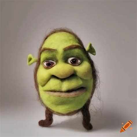 Felted wool sad shrek on Craiyon