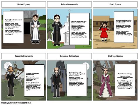 Scarlet Letter Characters Storyboard by gcamarda-2