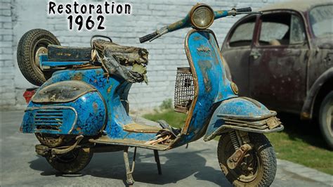 1962 Vintage Vespa Scooter Italian - Unbelievable Restoration # 1 - YouTube