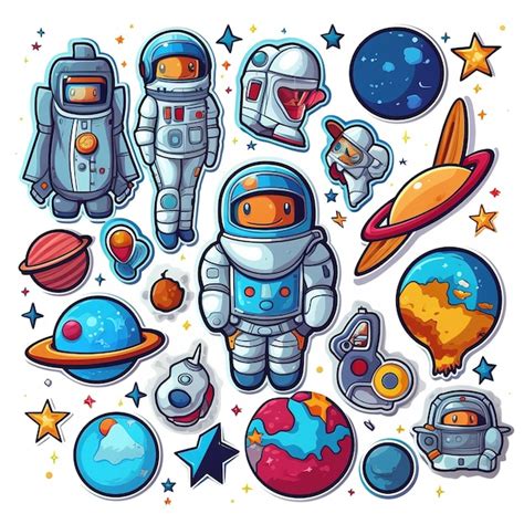 Premium AI Image | colorful space sticker for kids