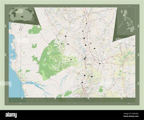 Tarlac, province of Philippines. Open Street Map. Locations of major ...