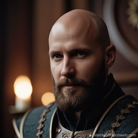 Bald Elf DND Character Portrait with Beard | Stable Diffusion Online