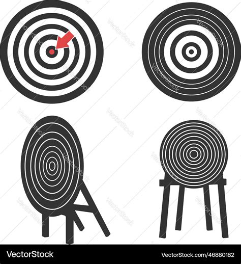 Archery target silhouette Royalty Free Vector Image