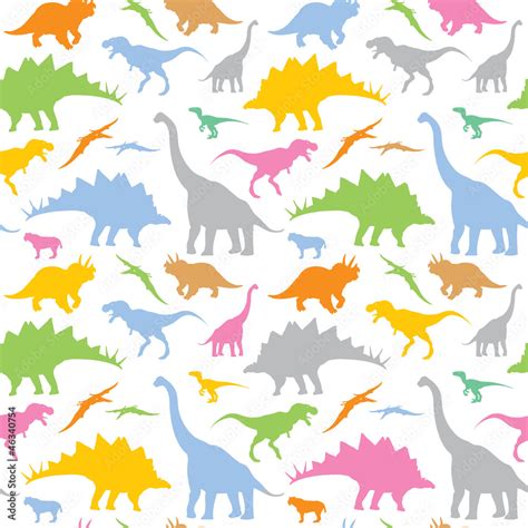 Seamless dinosaur pattern - vector illustration Stock Vector | Adobe Stock