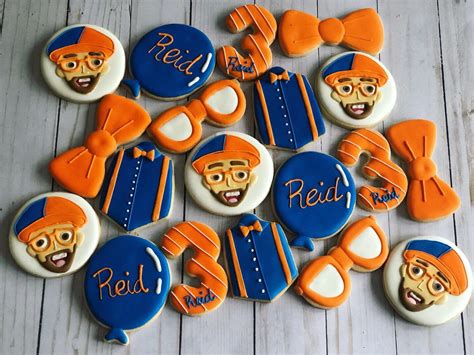 Blippi theme Cookies 2nd Birthday Party Themes, Birthday Balloons, 3rd Birthday, Cookies For ...