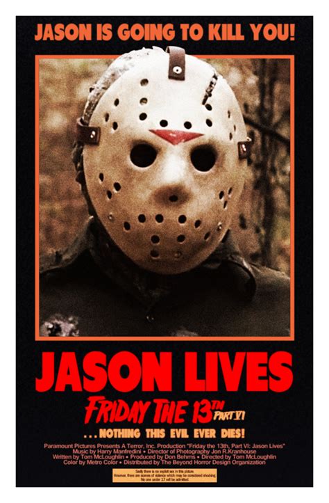 Friday the 13th Part 6: Jason Lives Poster - A Nightmare on Elm Street vs Friday the 13th Photo ...