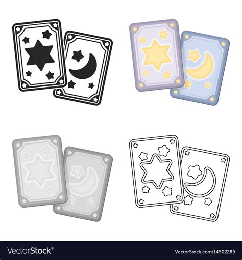 Tarot cards icon in cartoon style isolated Vector Image