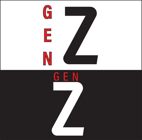 text gen z vector design with two types, with black and white ...