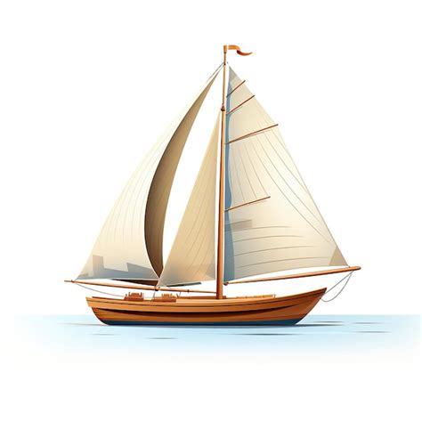 Premium AI Image | Vector illustration of sailing boat in kawaii anime ...