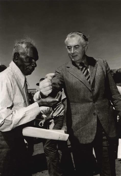 Prime Minister Gough Whitlam Pours Soil Into Hand Of Traditional Land Owner Gurindji Vincent ...