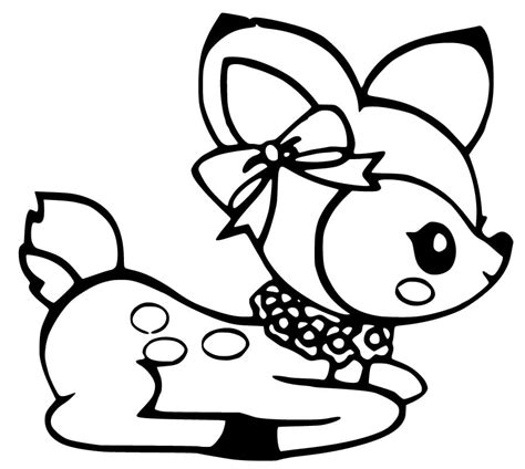 A Cute Fawn Coloring Page - Free Printable Coloring Pages for Kids