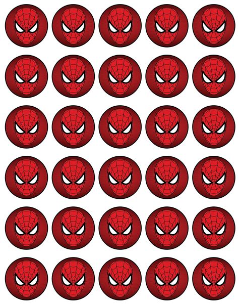 Buy 30 x Edible Cupcake Toppers Themed of Spiderman Face Collection of ...