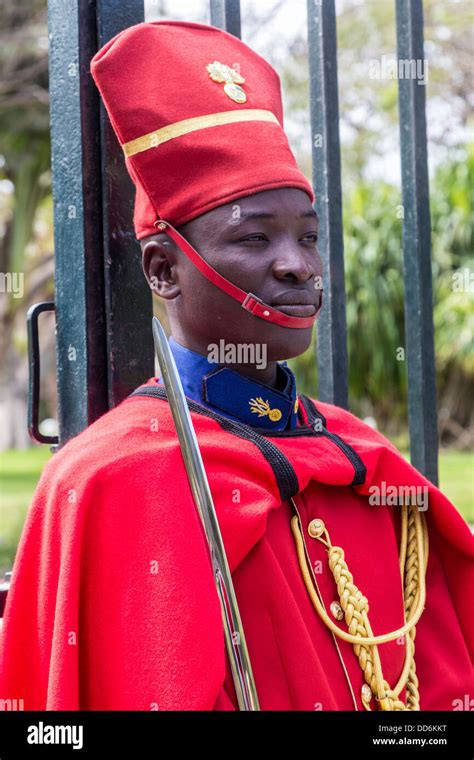 Dakar, Senegal. Presidential Guard in front of the Presidential Palace ...