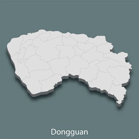 3d isometric map of Dongguan is a city of China 11310278 Vector Art at ...