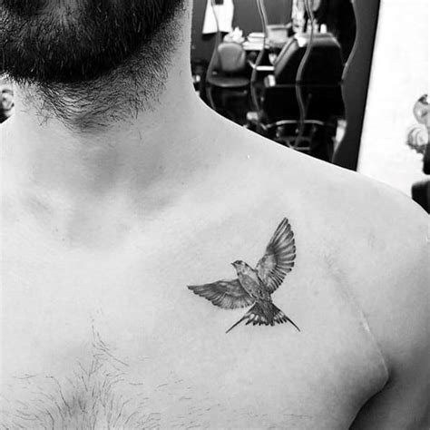 Bird Tattoo Design on Chest - Easy Bird Tattoos - Easy Tattoos - Crayon