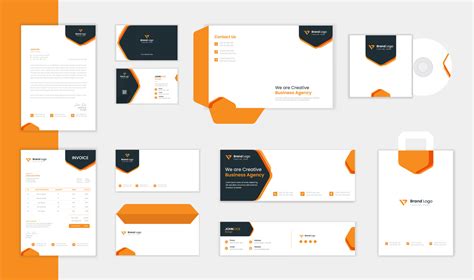 Modern Corporate Stationery design template with creative business card, letterhead, envelope ...