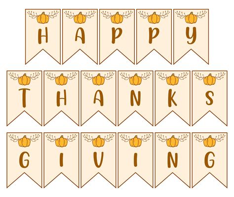 Happy Thanksgiving Banner - 12 Free PDF Printables | Printablee