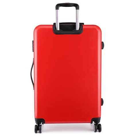 K6671L - Kono Hard Shell Suitcase Diamond Design 3 Piece Luggage Set Red