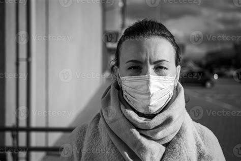 A picture of a girl in a mask. isolated Covid-19 pandemic. 14942927 ...