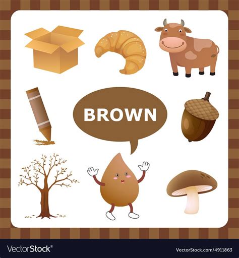 Brown color Royalty Free Vector Image - VectorStock | Actividades del ...