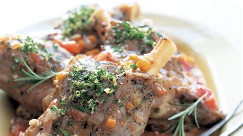 Lamb Shanks with Tomatoes and Fresh Herbs Recipe | Bon Appétit