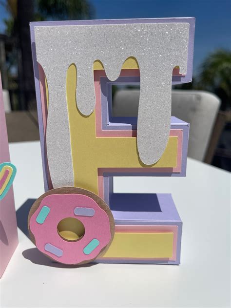 Donut 3D Letters Donut Party Donut Birthday Sweet One - Etsy