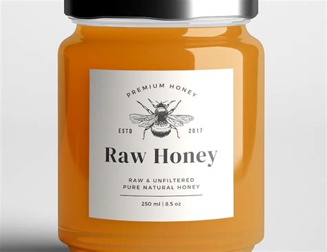 Honey Labels Honey Jar Labels Template Round Label Honey - Etsy