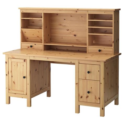HEMNES Desk with add-on unit - light brown - IKEA | Ikea hemnes desk, Hemnes, Furniture
