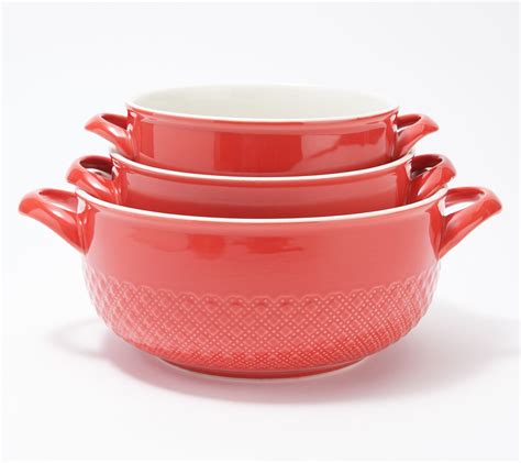 Cook's Essentials Set of 3 Ceramic Bowls with Lids - QVC.com