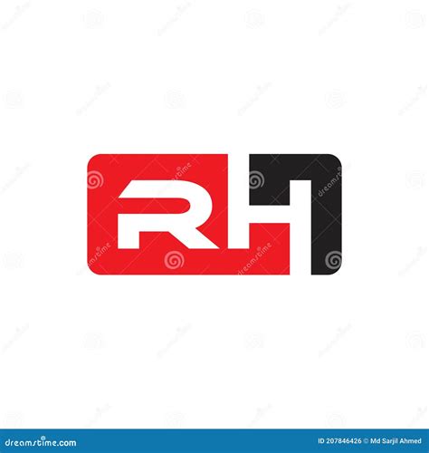 Carta Inicial único Rh Logo Vector Diseño Ilustración del Vector ...