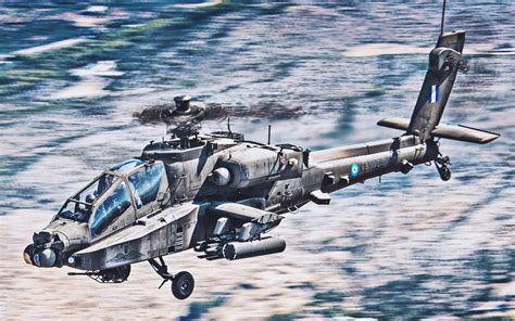 Download wallpapers Boeing AH-64 Apache, combat helicopter, Greek Army ...